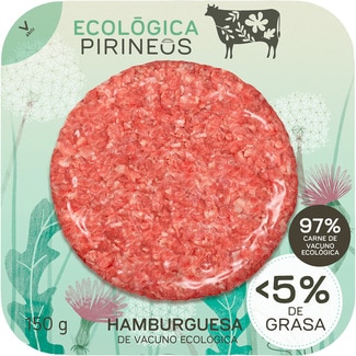 hamburguesa de vacuno ecológico baja en grasa 1 unidad 150 g - Pirineus