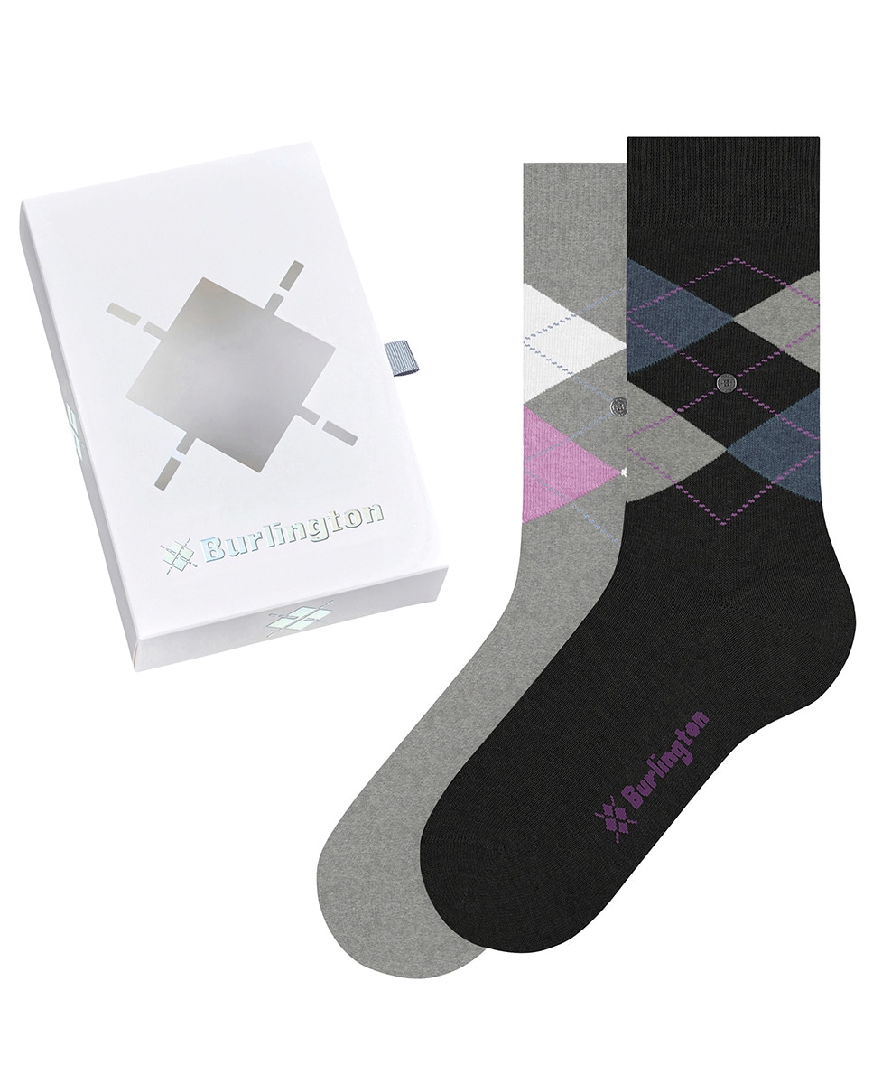 Imagem 0 de Caixa de Oferta com 2 Pares de Meias com Losangos