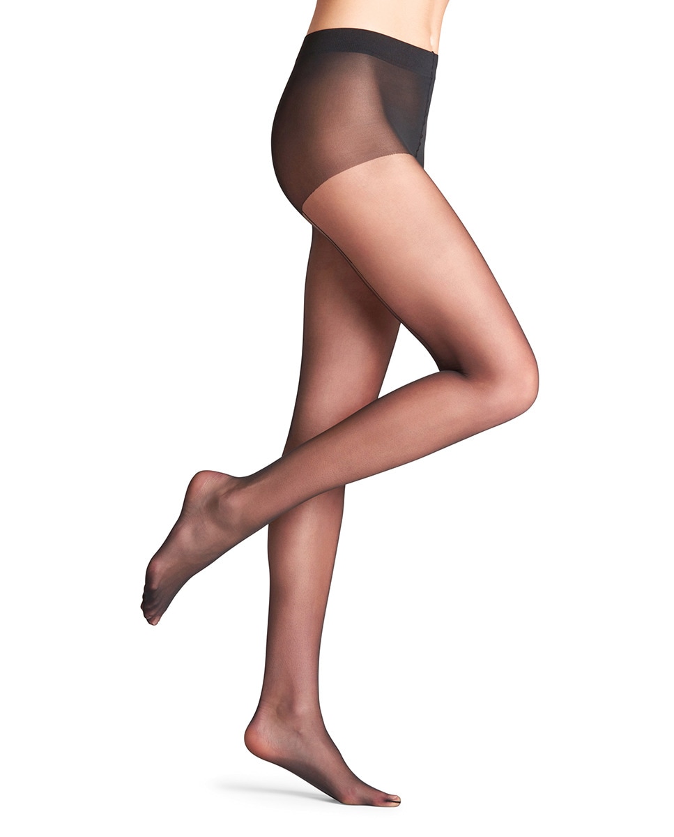 Collants Finos com Risca Atrás - Cru Preto-3