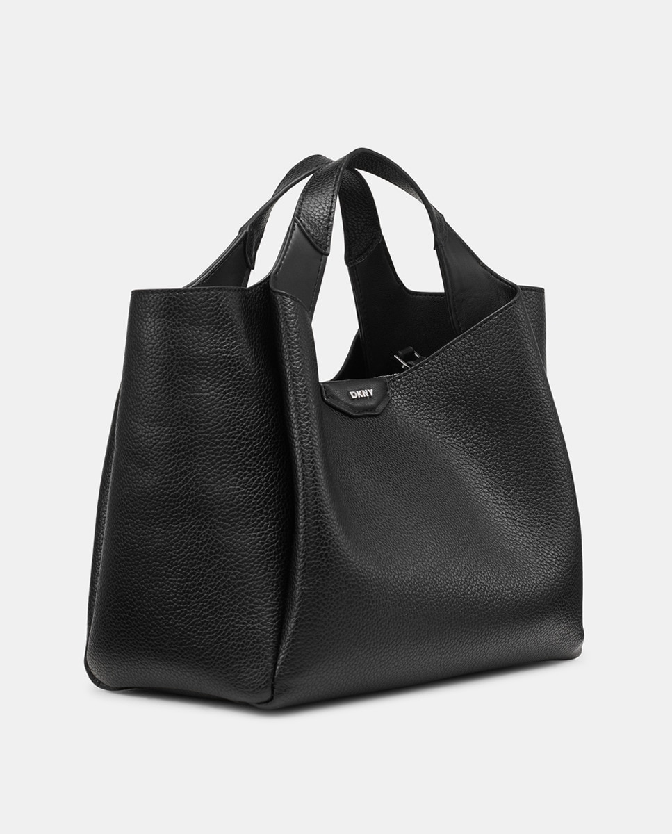 Mala de Ombro Willa com Alça Amovível e Estampado Liso Preto-7