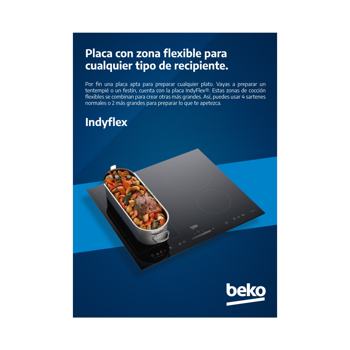 Placa de inducción Beko con 4 zonas de cocción, con extractor integrado - HIXI 64700 UF Negro-7