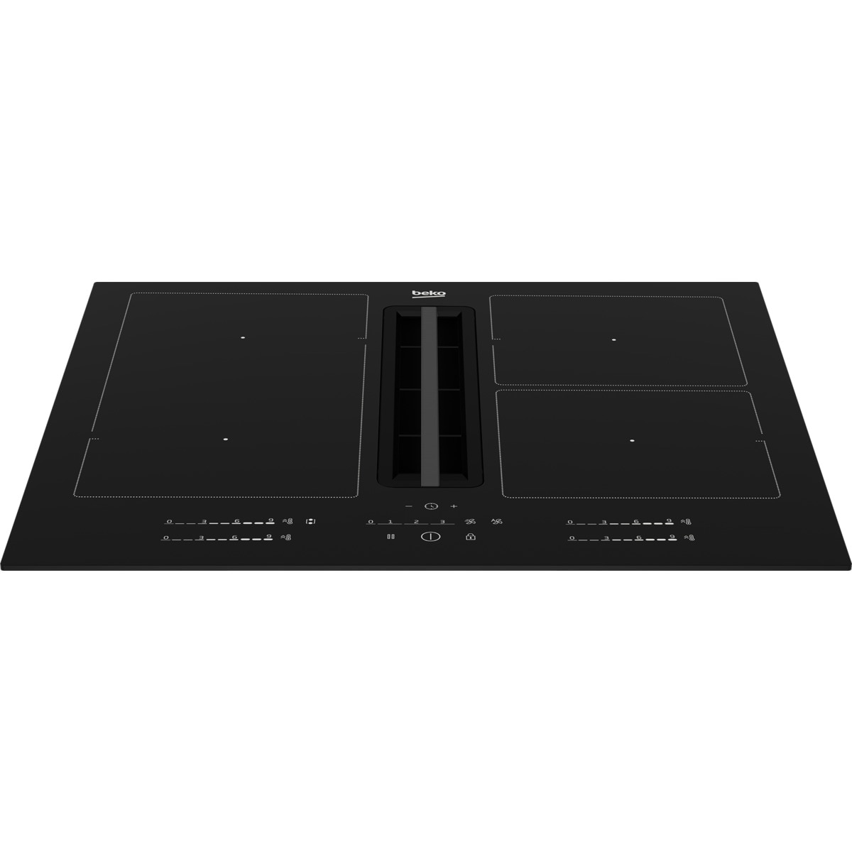 Placa de inducción Beko con 4 zonas de cocción, con extractor integrado - HIXI 64700 UF Negro-3