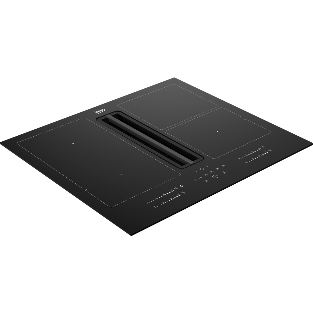 Placa de inducción Beko con 4 zonas de cocción, con extractor integrado - HIXI 64700 UF Negro-4