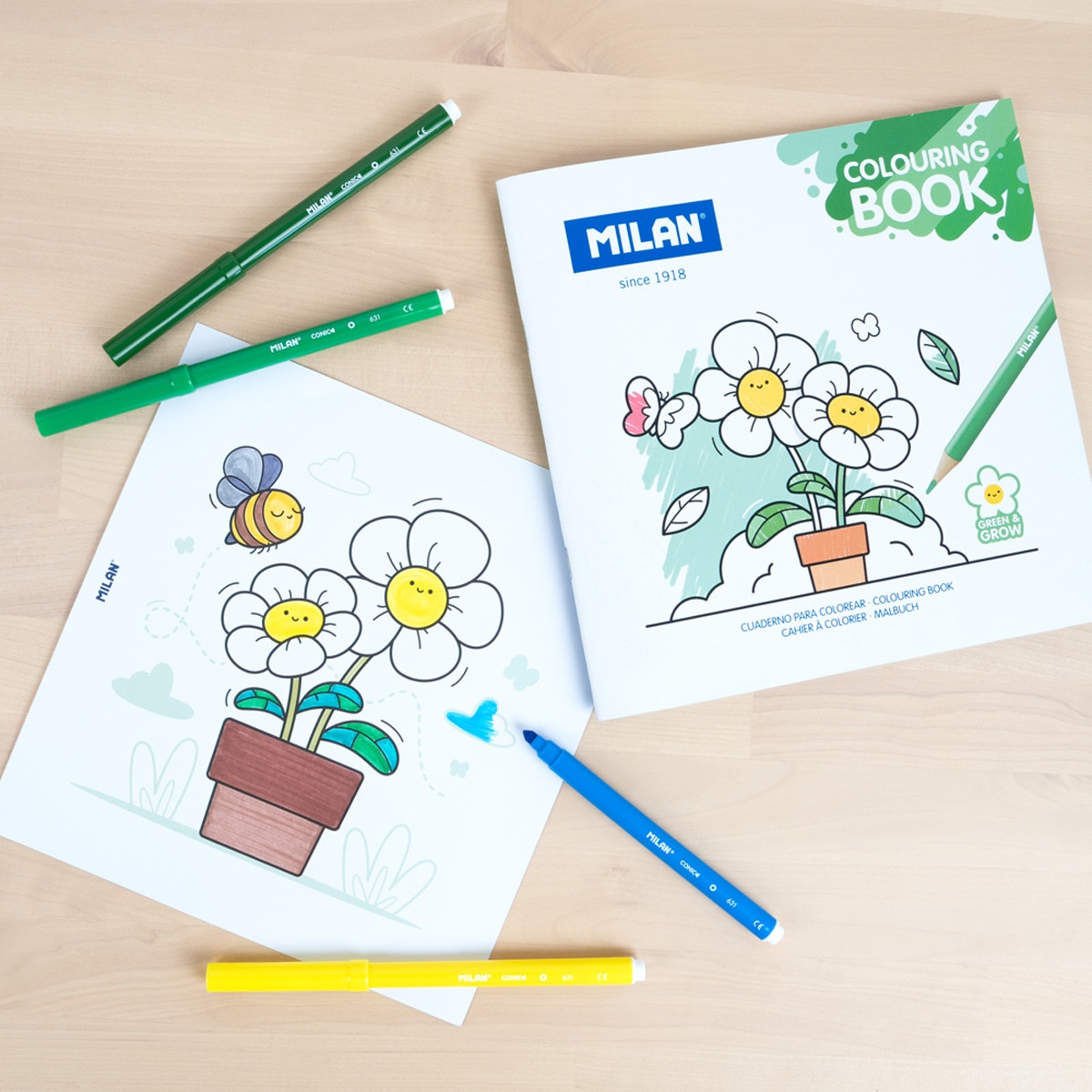 Cuaderno para colorear Green & grow, MILAN Multicolor-3