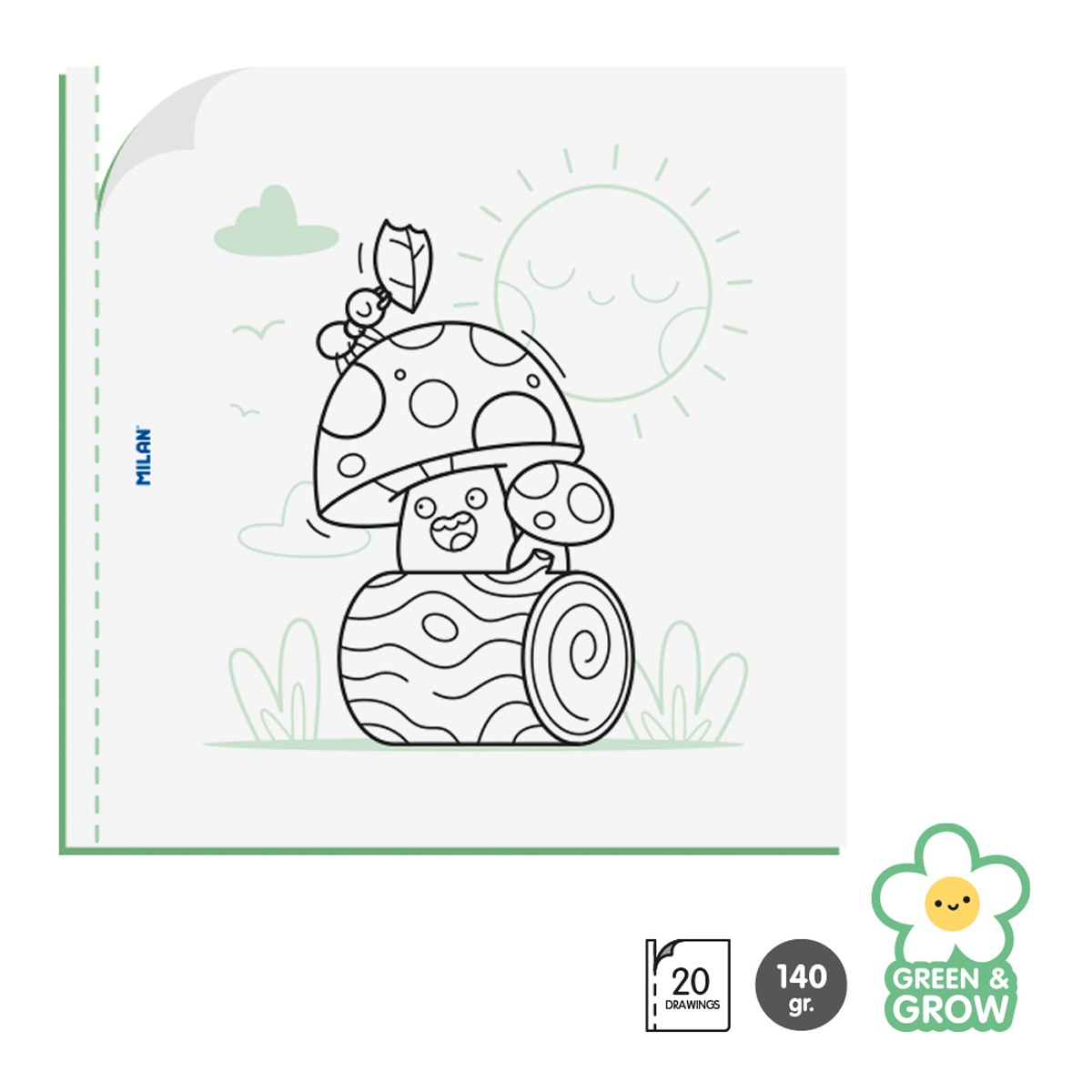 Cuaderno para colorear Green & grow, MILAN Multicolor-2