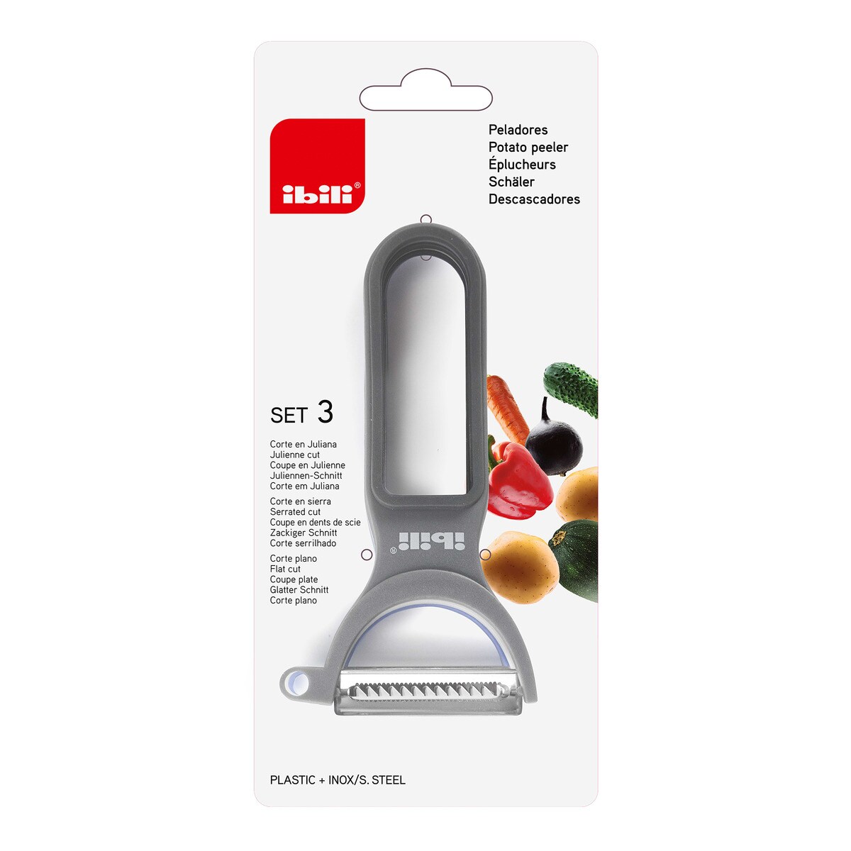 Set de 3 peladores Ibili Multicolor-3
