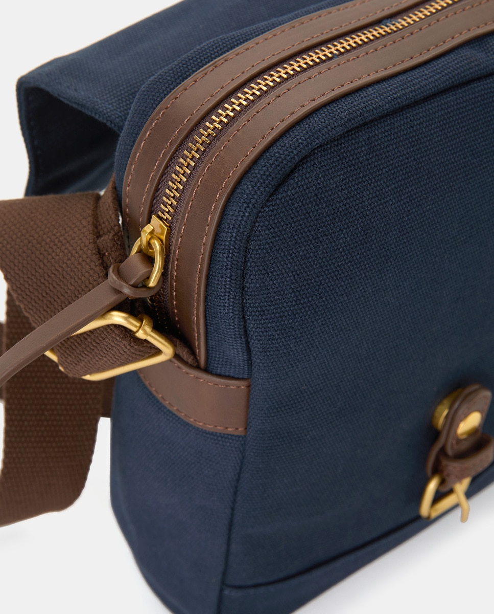 Mala Crossbody de Lona Azul-3