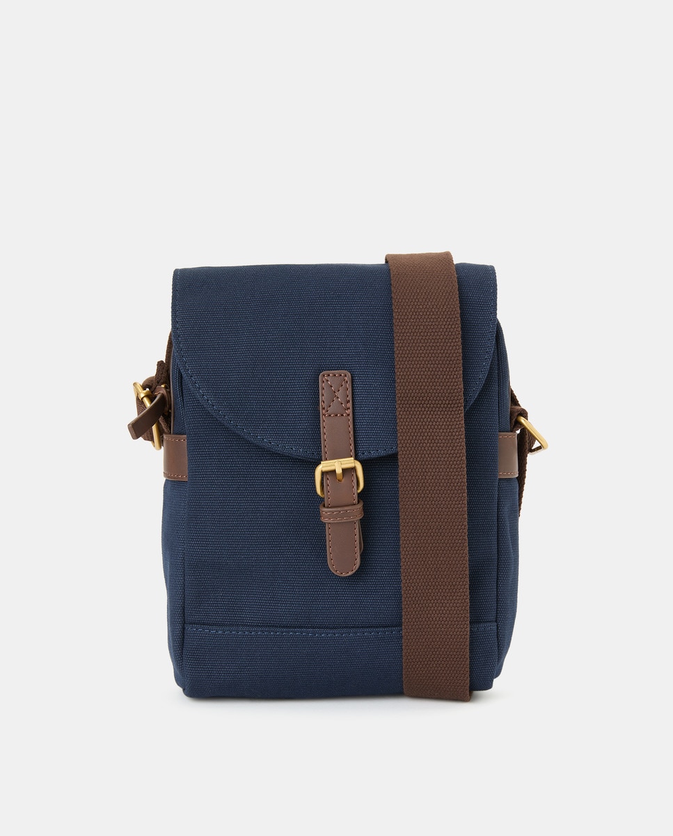 Mala Crossbody de Lona Azul-1