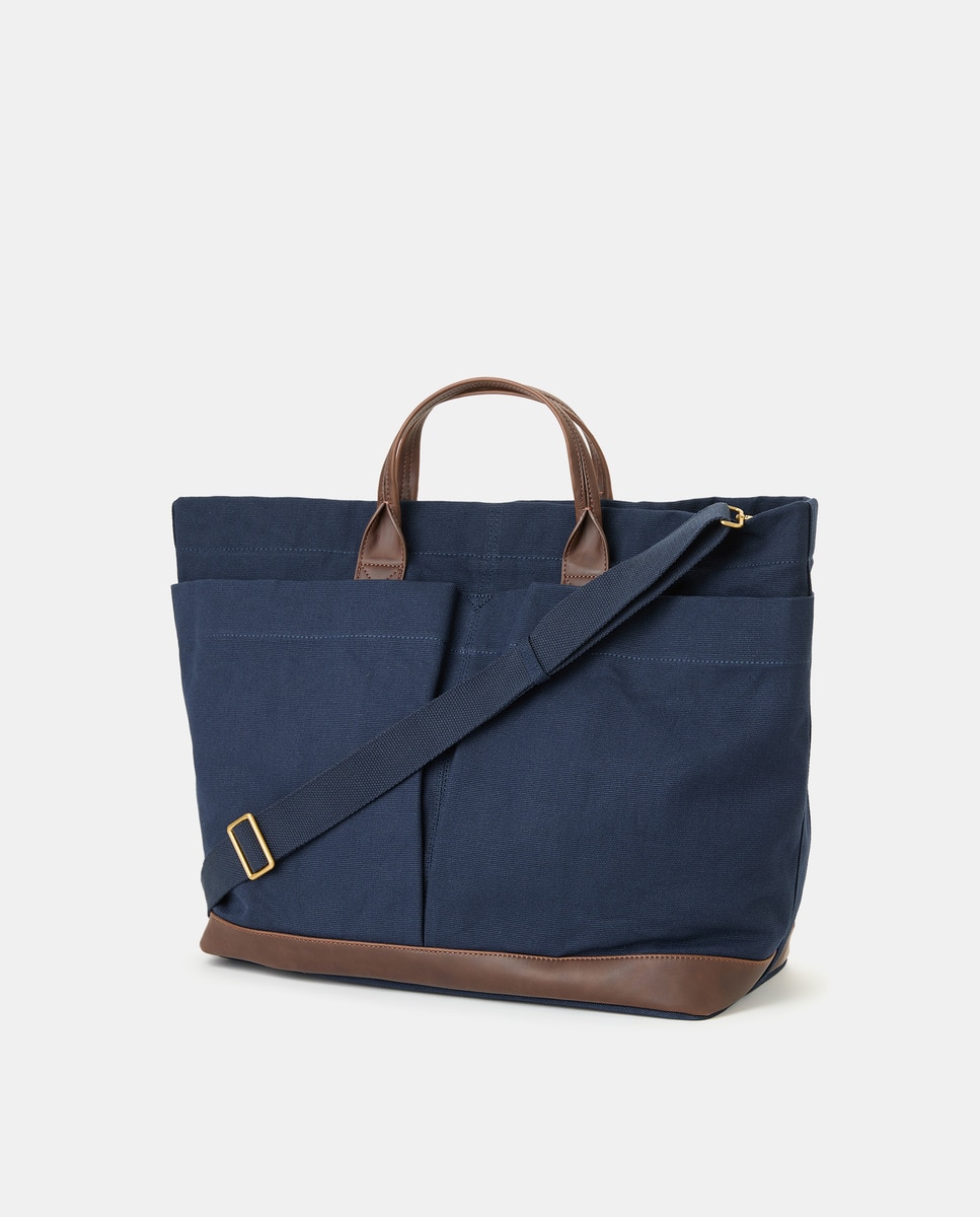Mala Shopper de Lona Azul-2