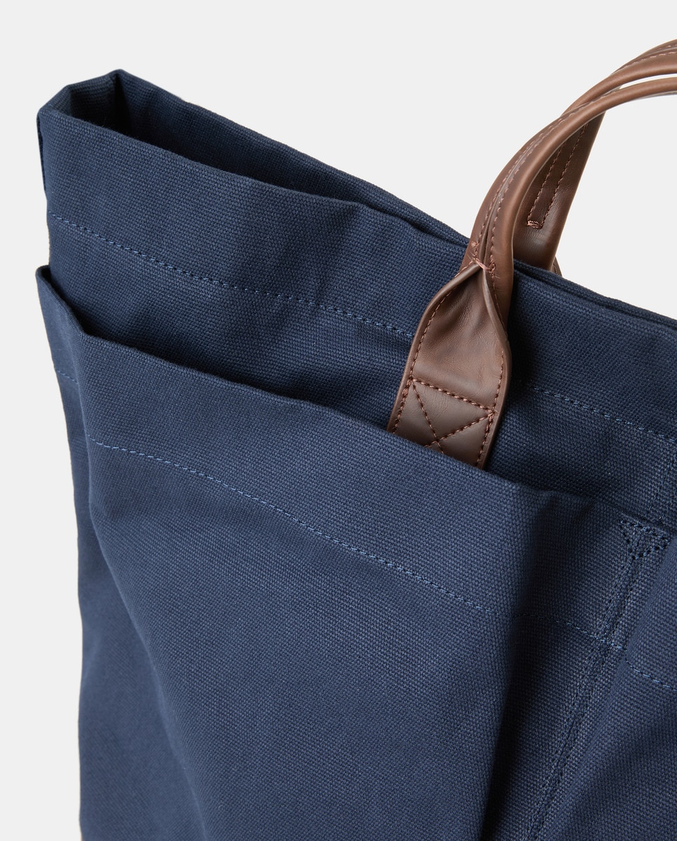 Mala Shopper de Lona Azul-3