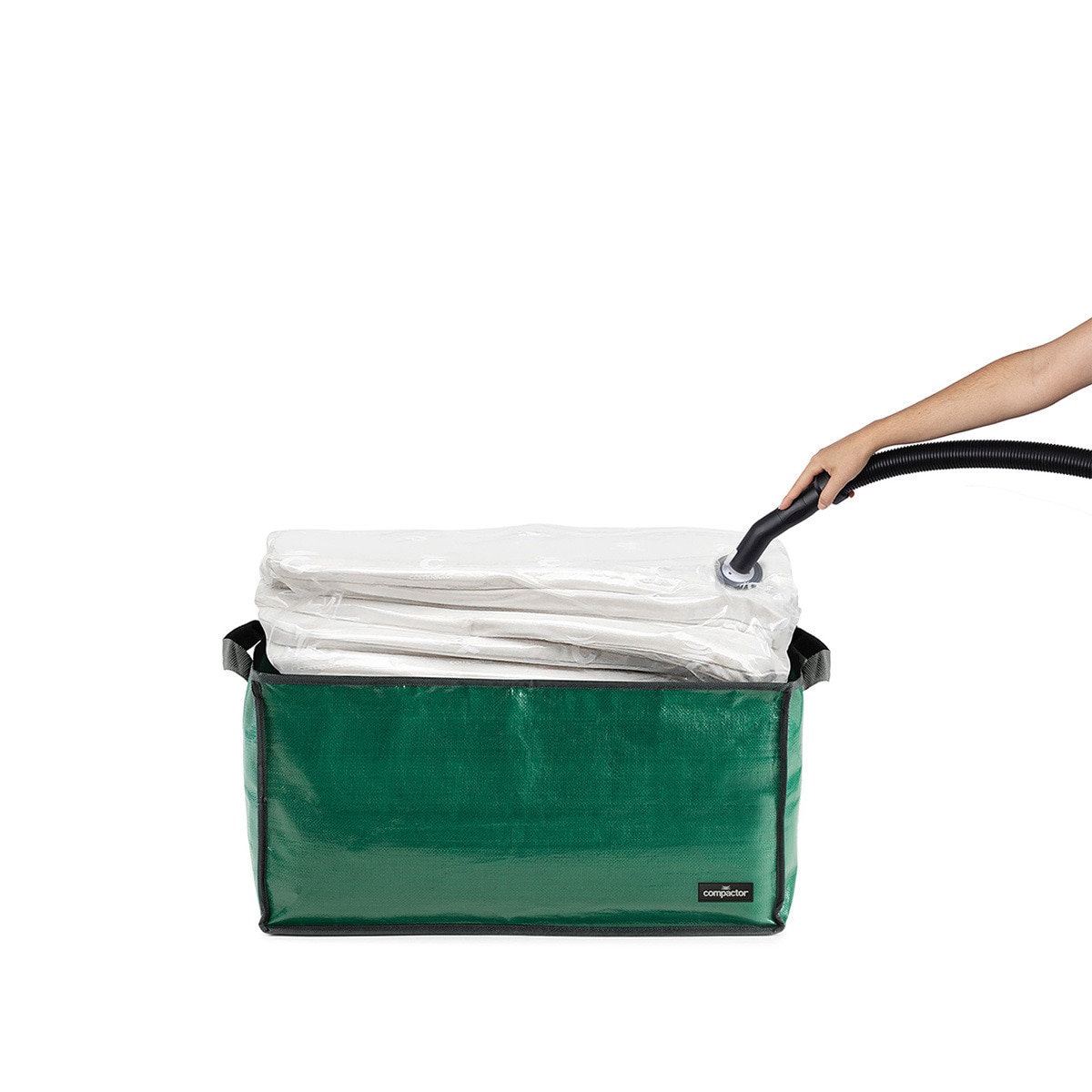 Capa Exterior Economizadora de Espaço para Almofadas Quadradas Verde-4