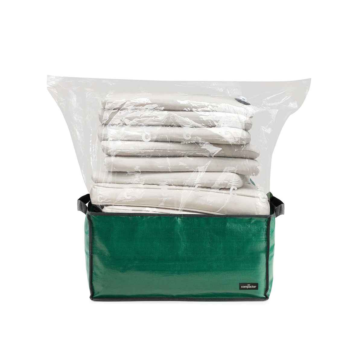 Capa Exterior Economizadora de Espaço para Almofadas Quadradas Verde-3