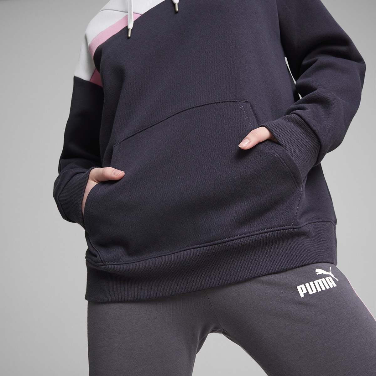 Sweatshirt de Mulher Power Hoodie FL Cinzento-4
