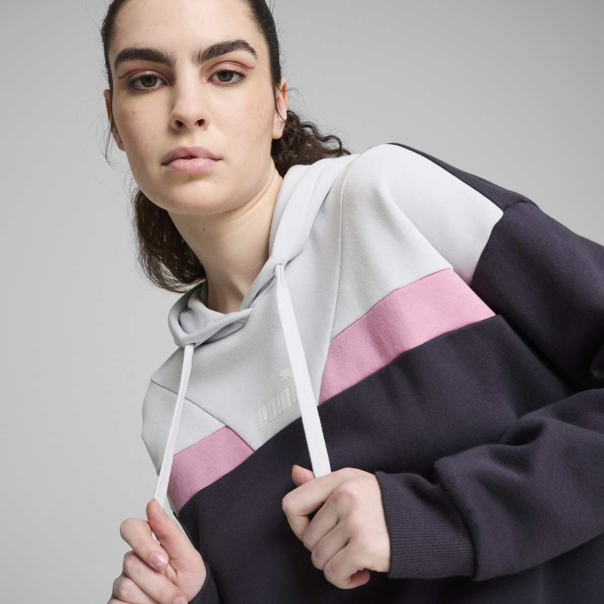 Sweatshirt de Mulher Power Hoodie FL Cinzento-3