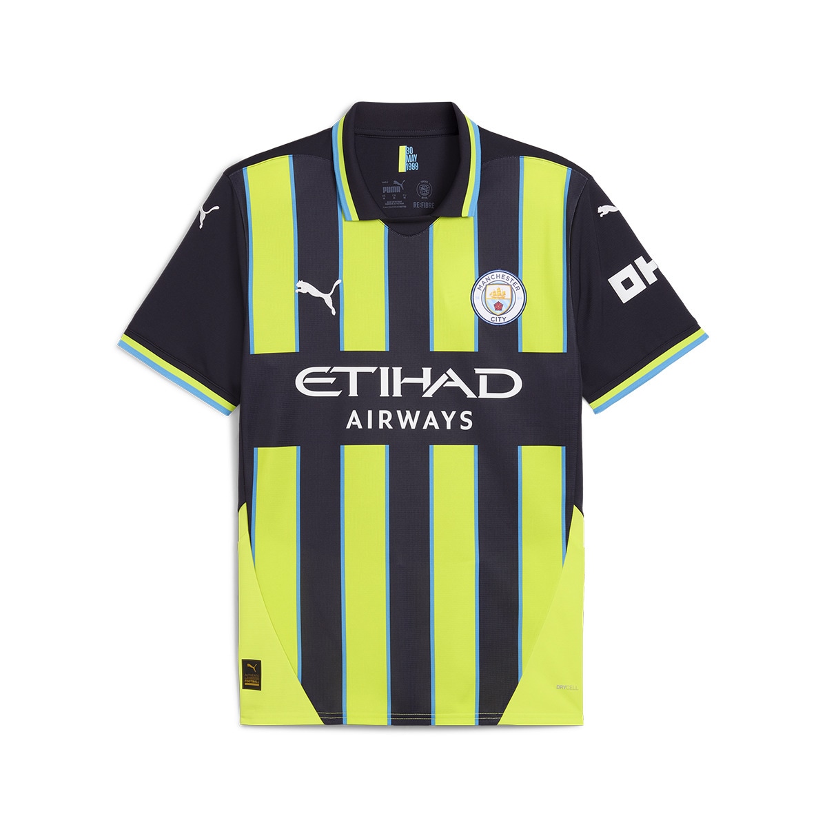 T-shirt de Homem 2.º Equipamento Manchester City FC 2024-2025 Réplica Azul-6