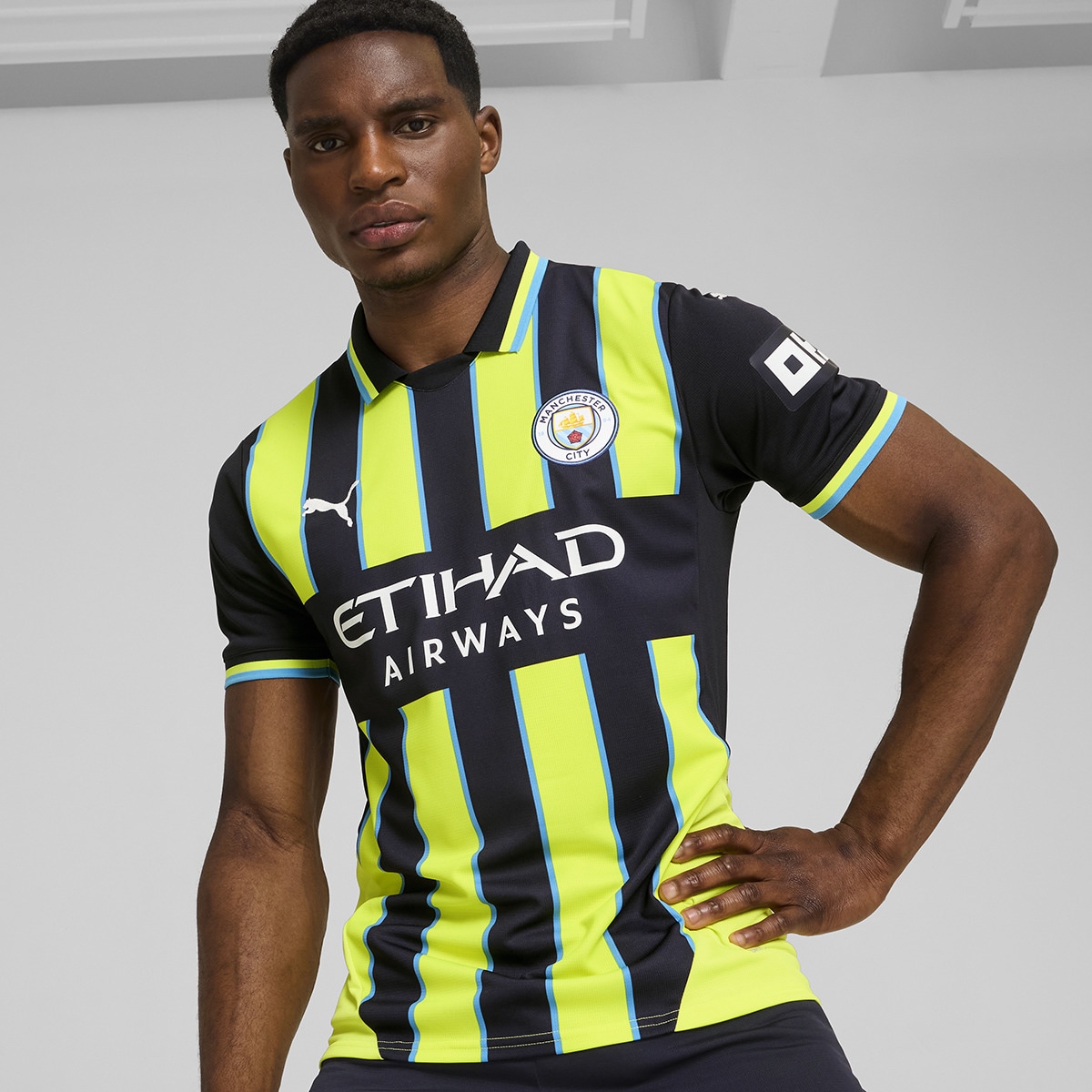 T-shirt de Homem 2.º Equipamento Manchester City FC 2024-2025 Réplica Azul-1
