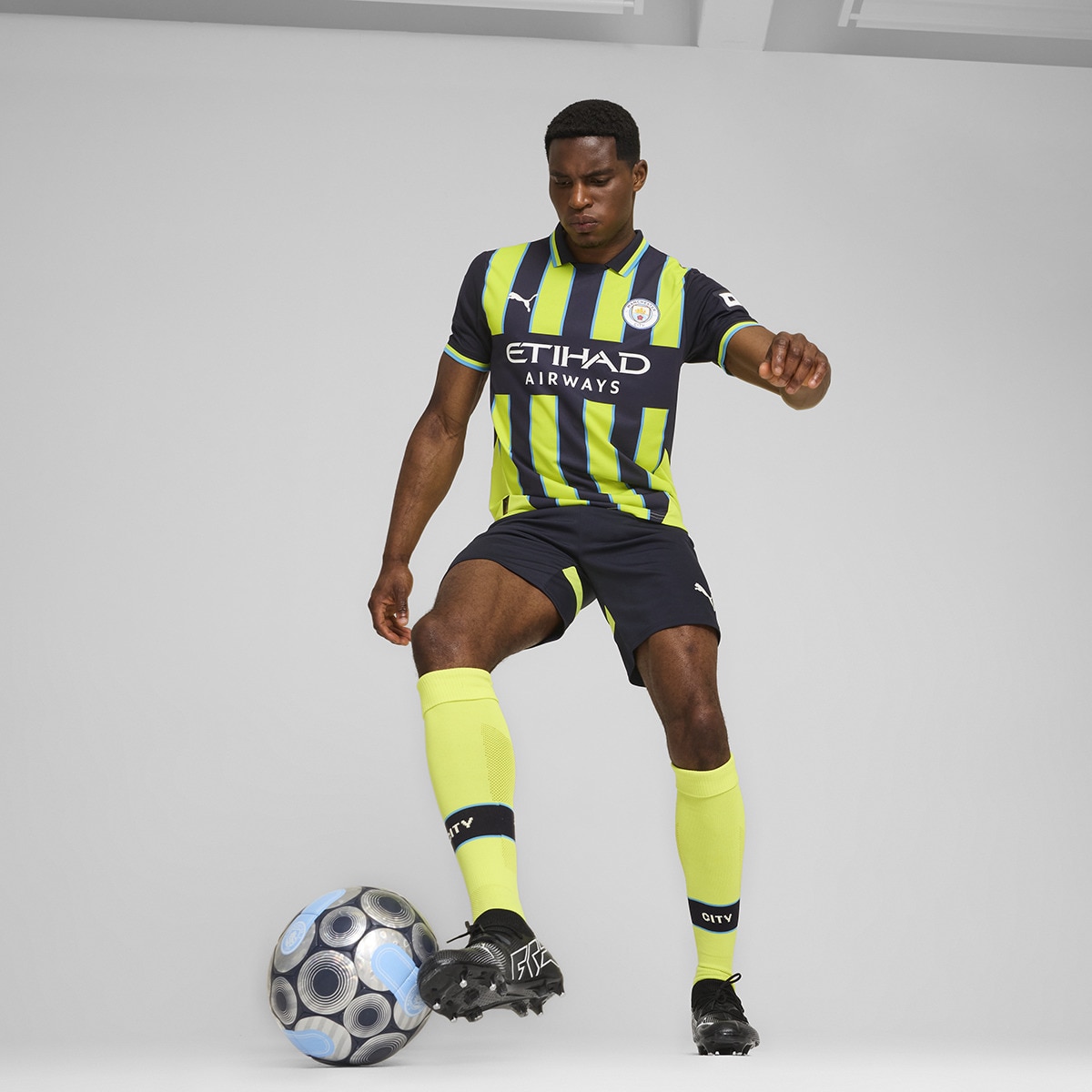 T-shirt de Homem 2.º Equipamento Manchester City FC 2024-2025 Réplica Azul-5