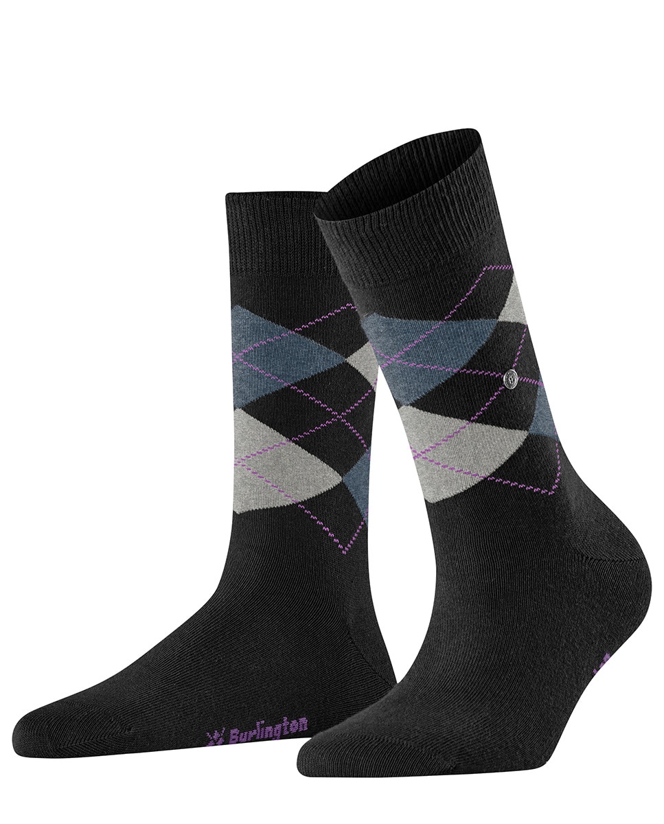 Caixa de Oferta com 2 Pares de Meias com Losangos Preto-3
