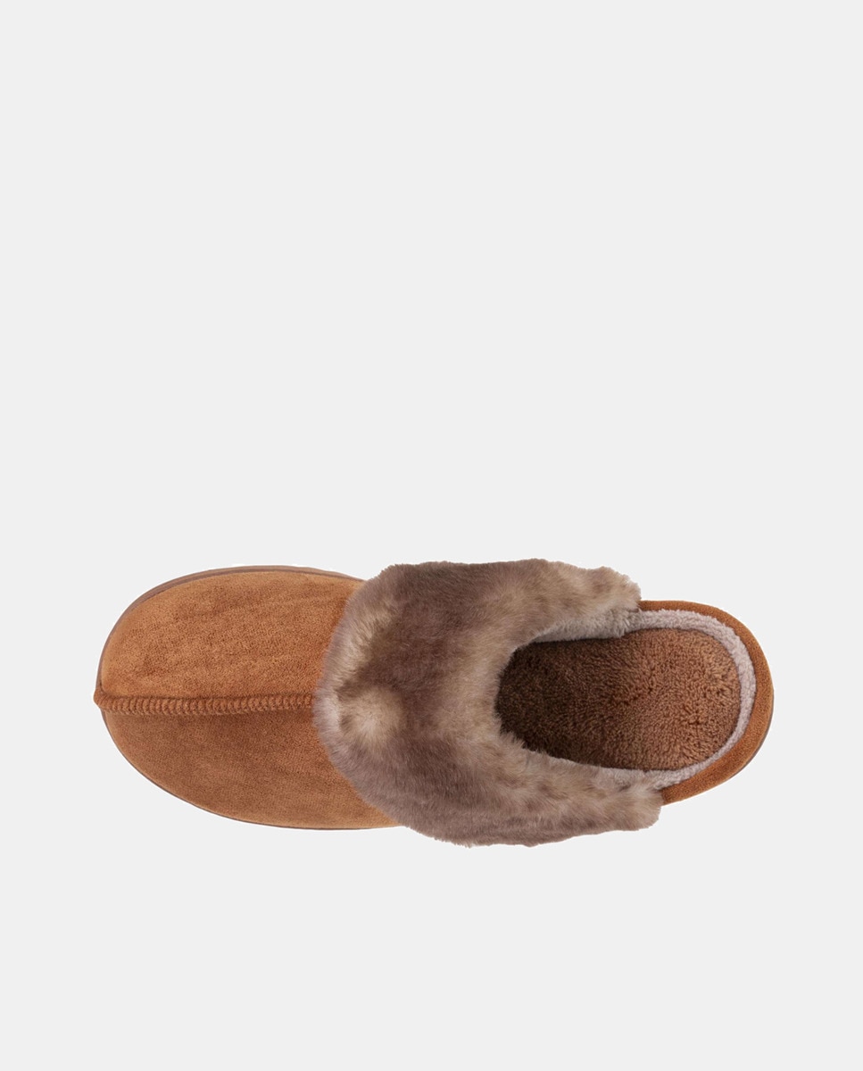 Chinelos Suedine com Forro Sherpa Camel-5