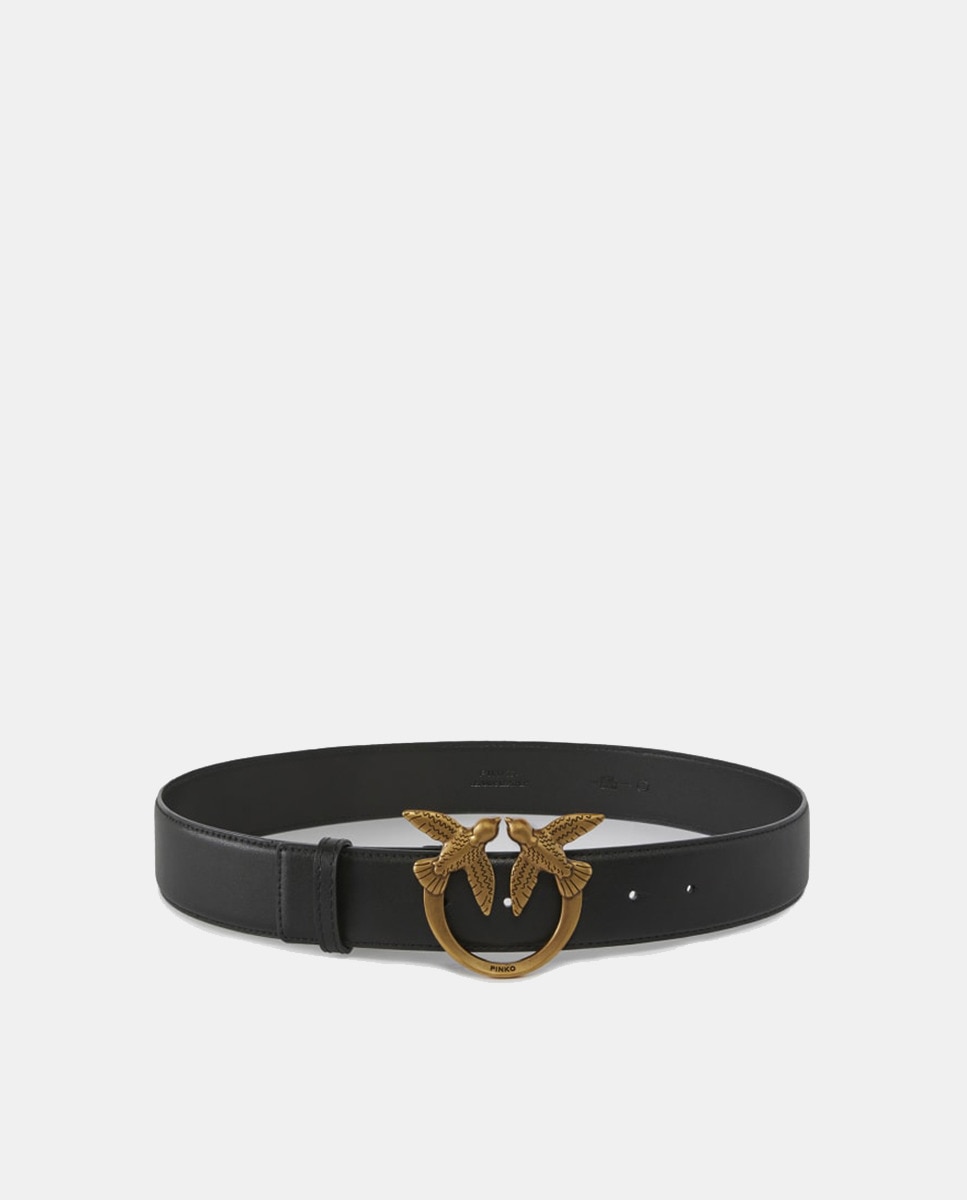 Cinto 4 cm com Fivela Dourada - Preto Preto-2
