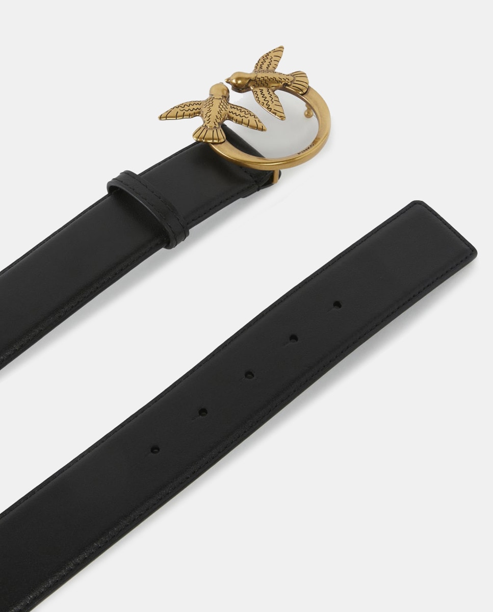 Cinto 4 cm com Fivela Dourada - Preto Preto-3