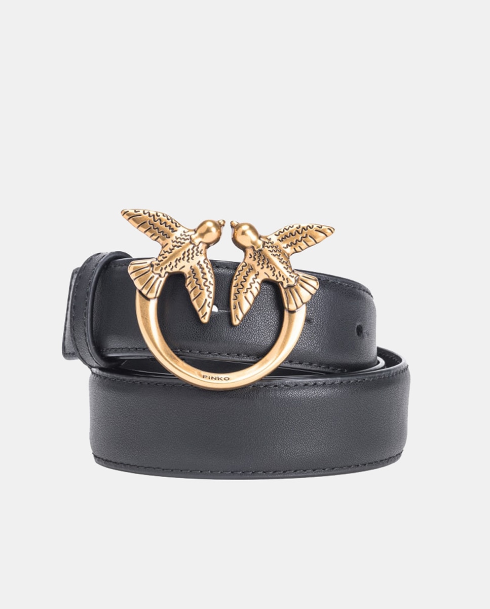 Cinto 3 cm com Fivela Dourada - Preto Preto-1