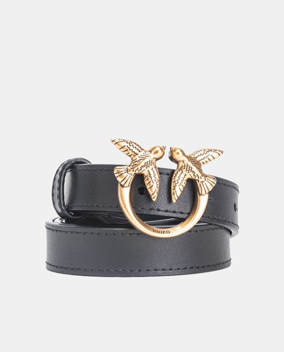 Cinto 2 cm com Fivela Dourada - Preto Preto-1