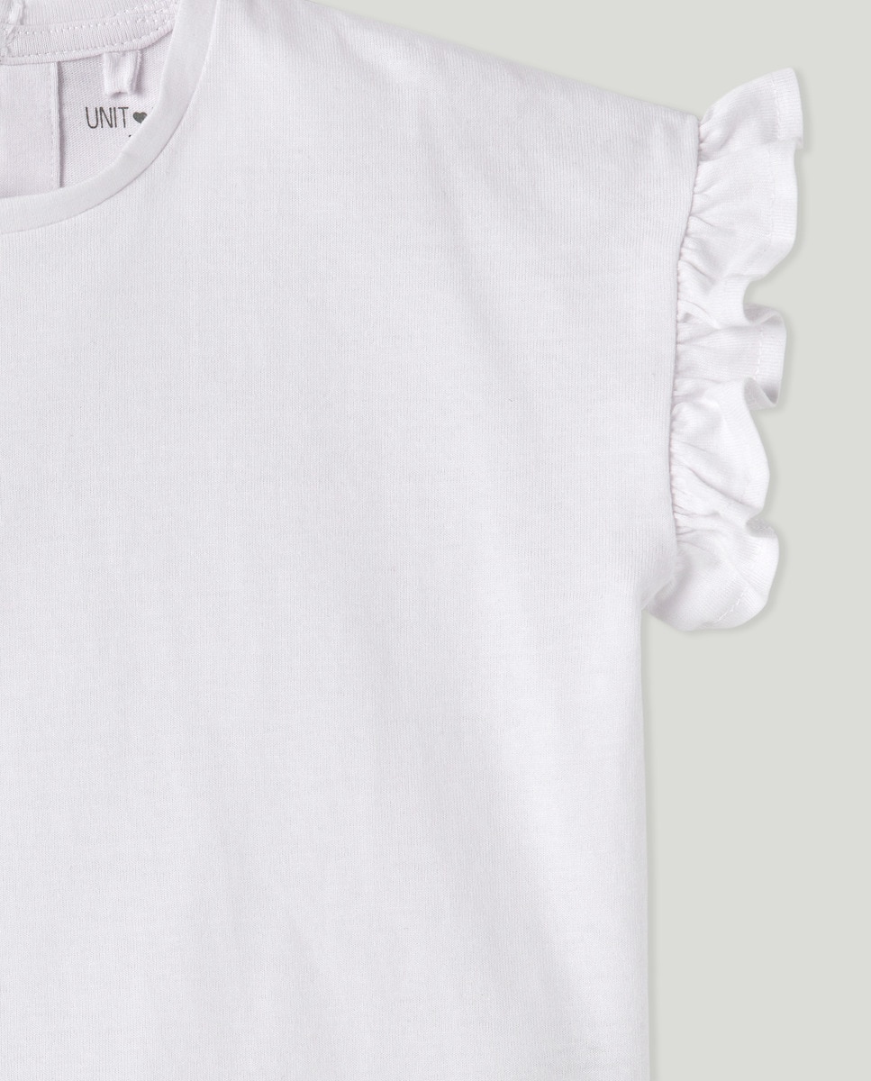 Camiseta bebé niña lisa Blanco-3