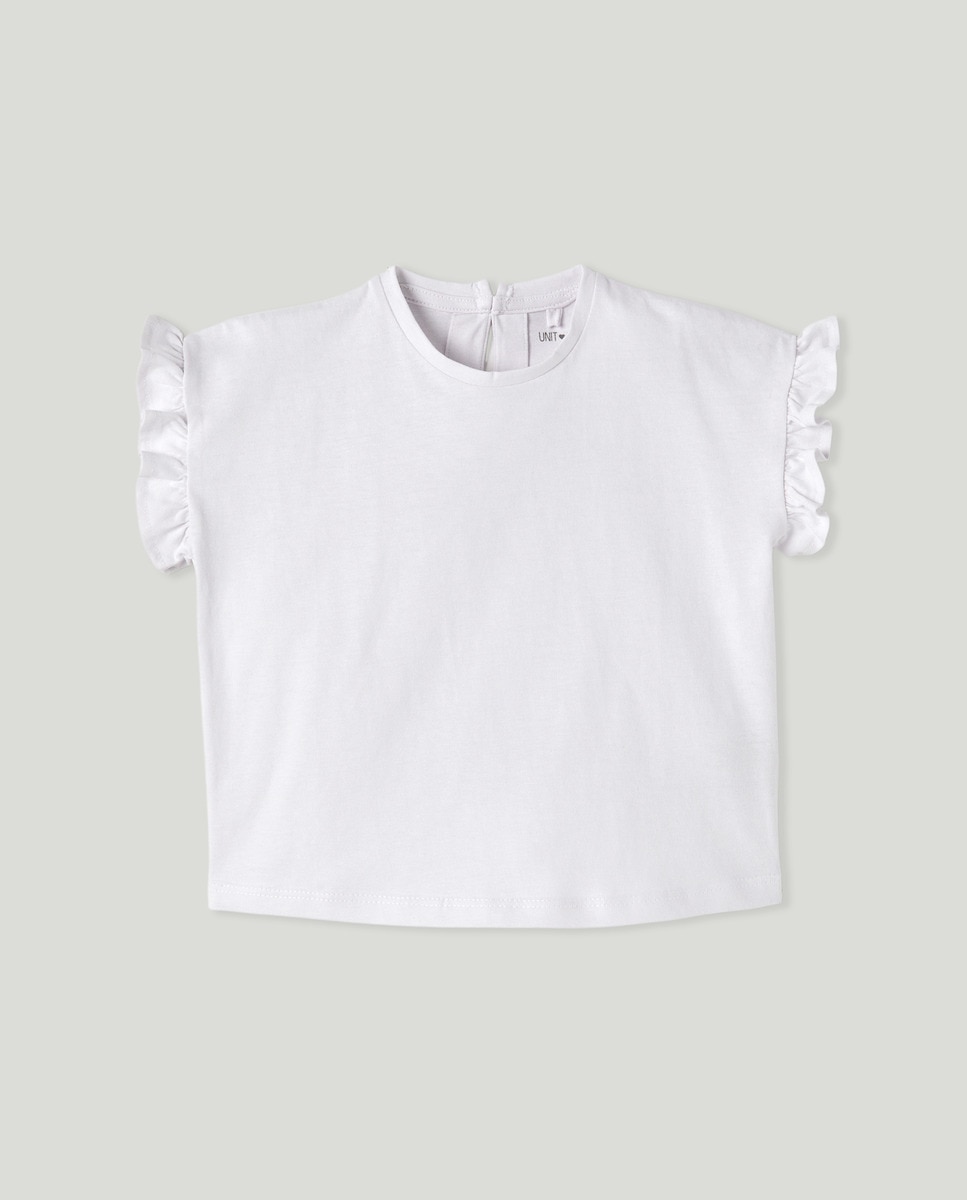 Camiseta bebé niña lisa Blanco-1