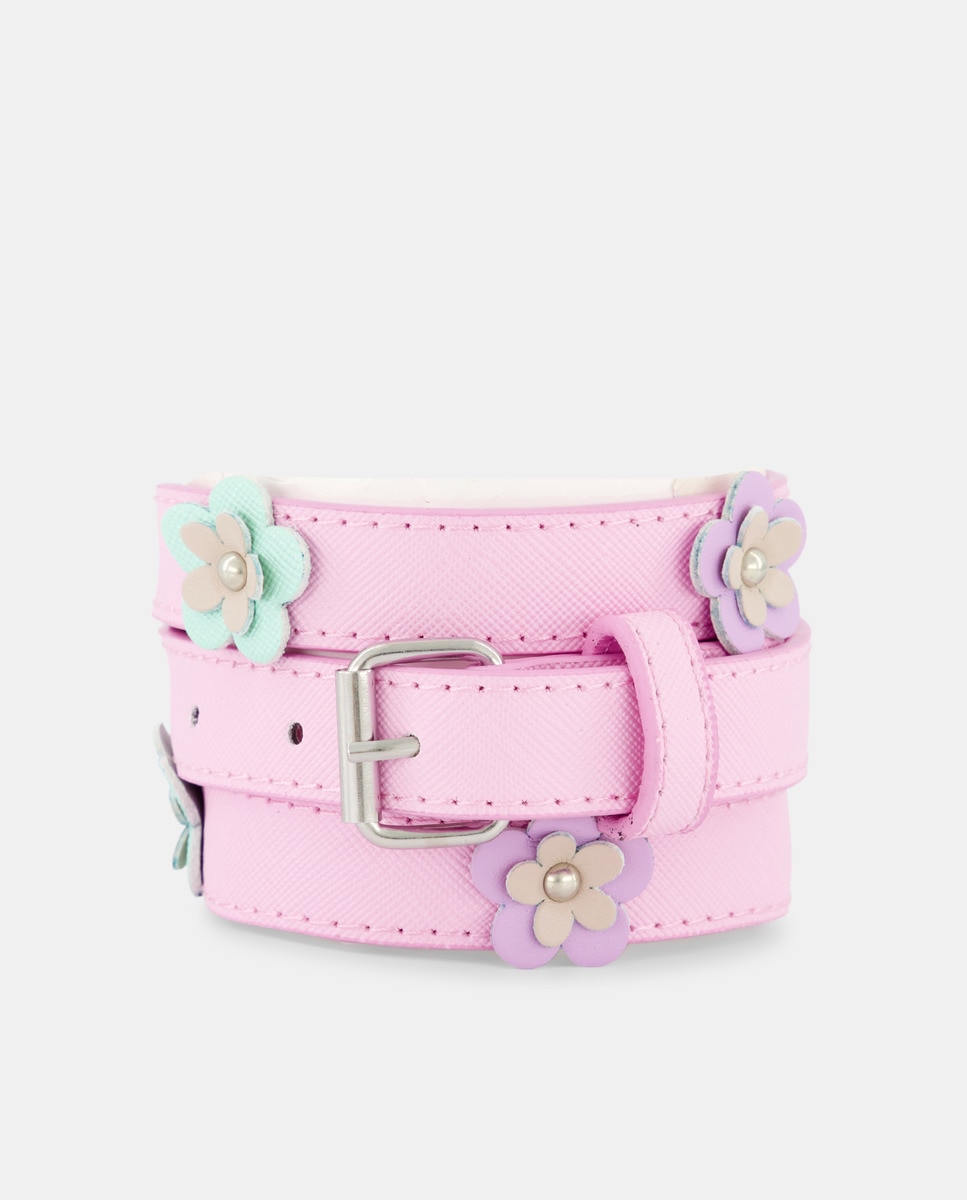 Cinto com Relevo Floral 200 Rosa-1
