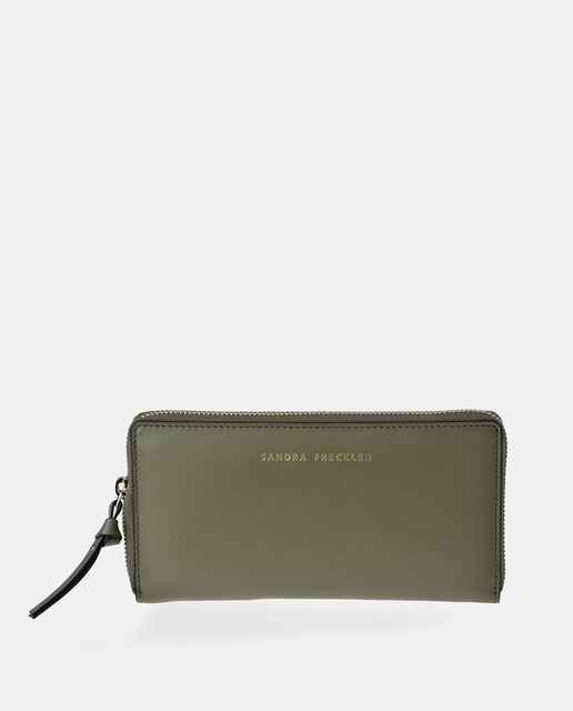 Imagen 0 de Cartera con monedero en piel grabada color negro