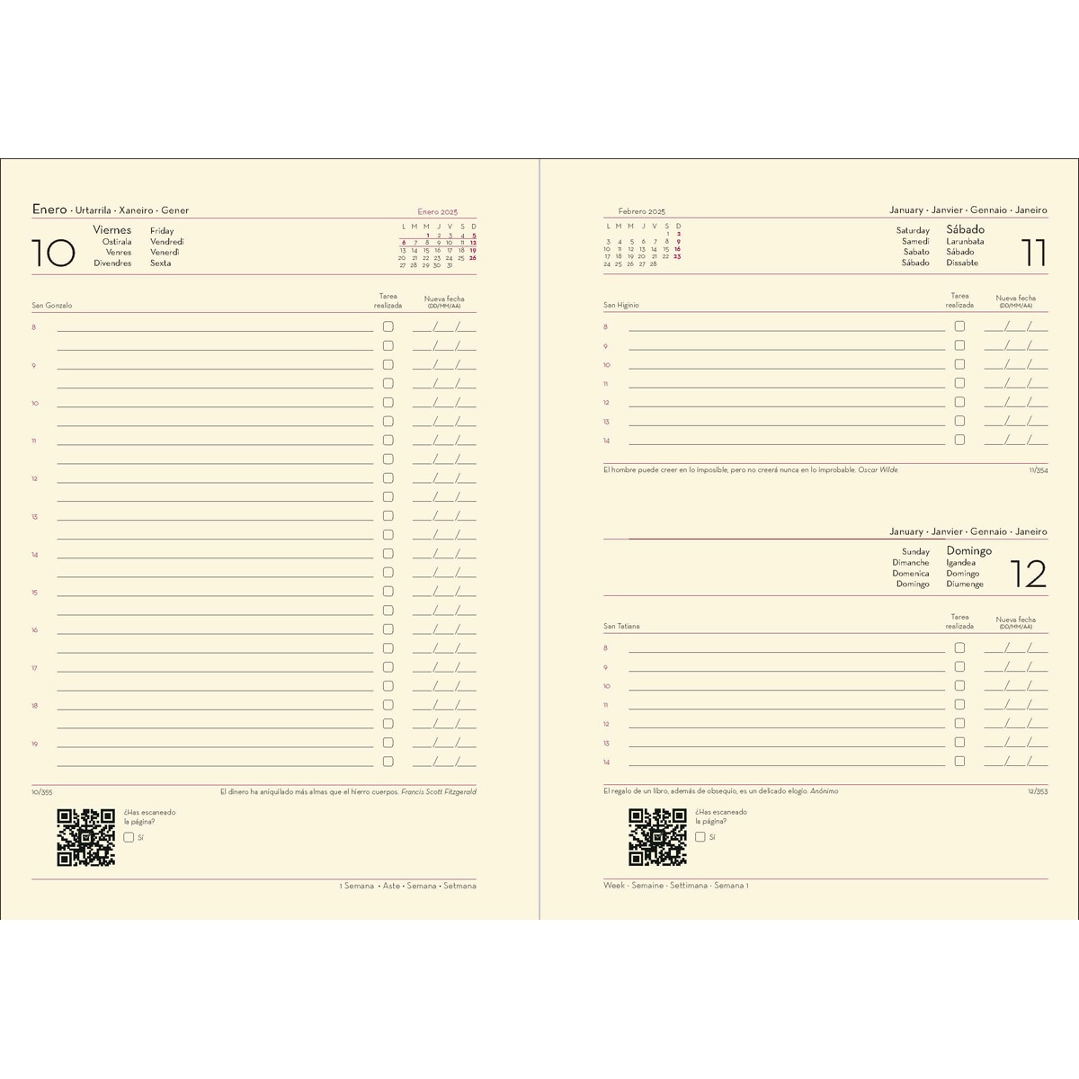 Agenda 2026 día página 17x24 cm Tucson Deusto azul multilingüe Azul-2