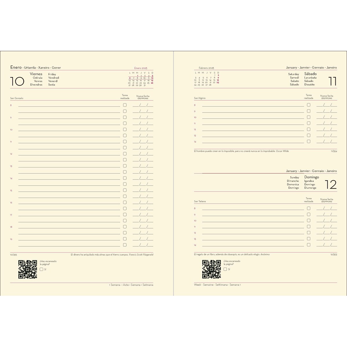 Agenda 2026 día página 17x24 cm Tucson Deusto azul multilingüe Azul-2