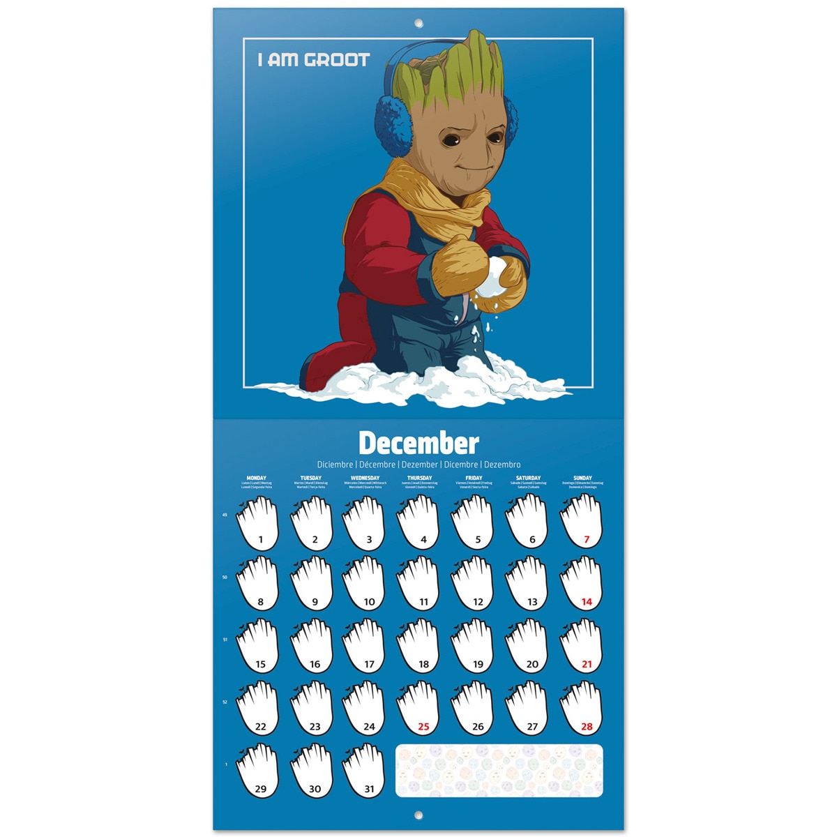 Calendário 2025 30x30 Marvel I am groot Erik multicolorido Multicolor-3