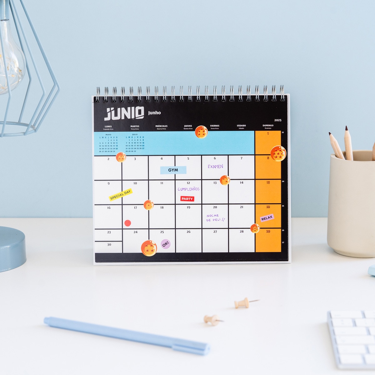 Calendário de escritório multicolor Dragon Ball Erik 2025 Multicolor-7