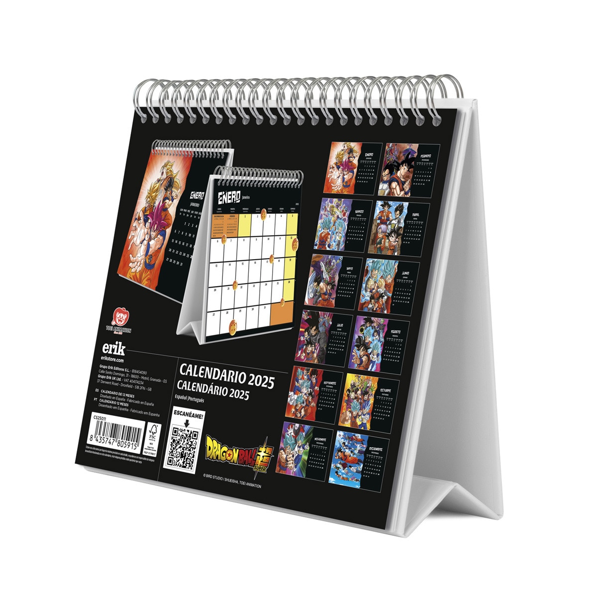 Calendário de escritório multicolor Dragon Ball Erik 2025 Multicolor-2