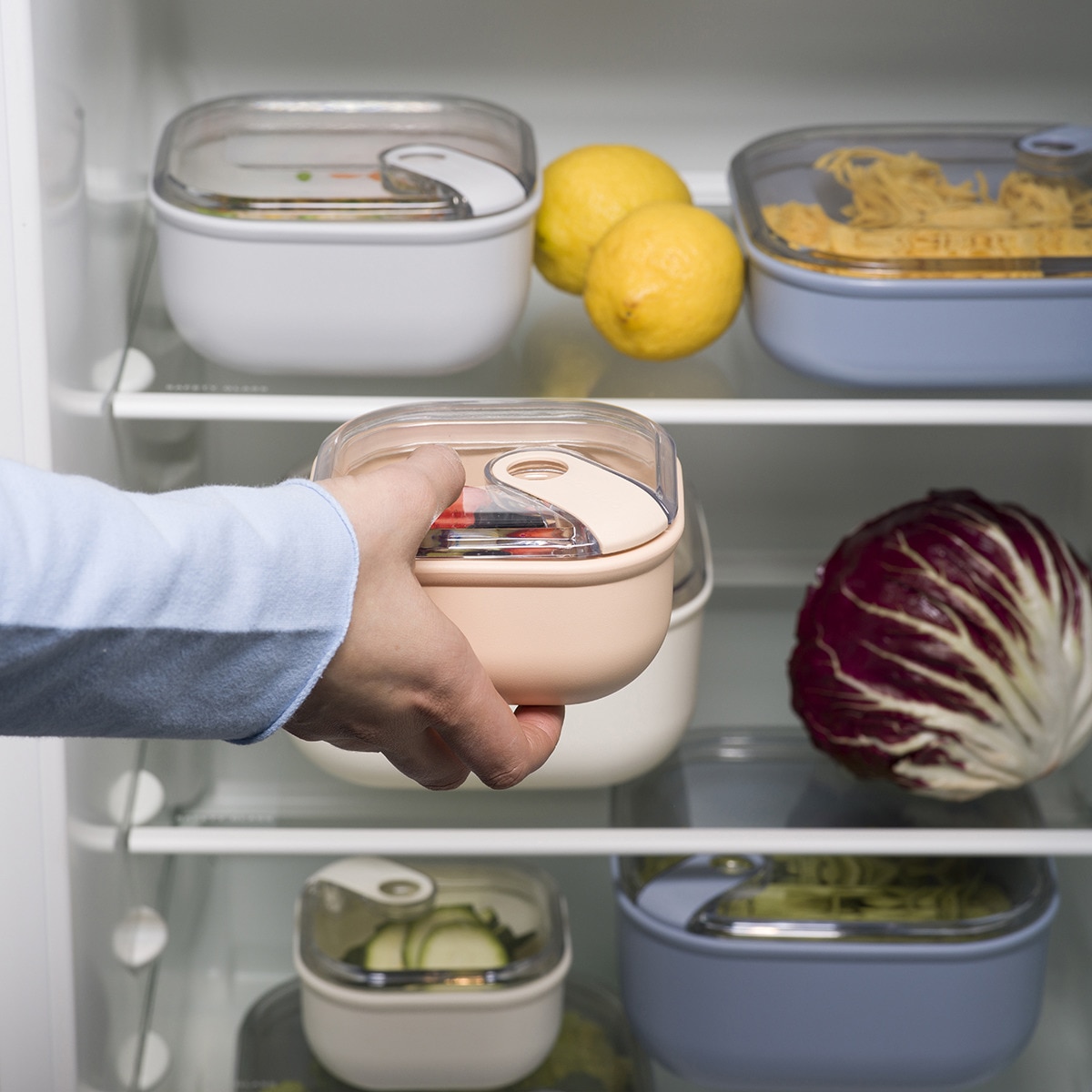 Recipiente Hermético Quadrado Pull Box Rosa-5