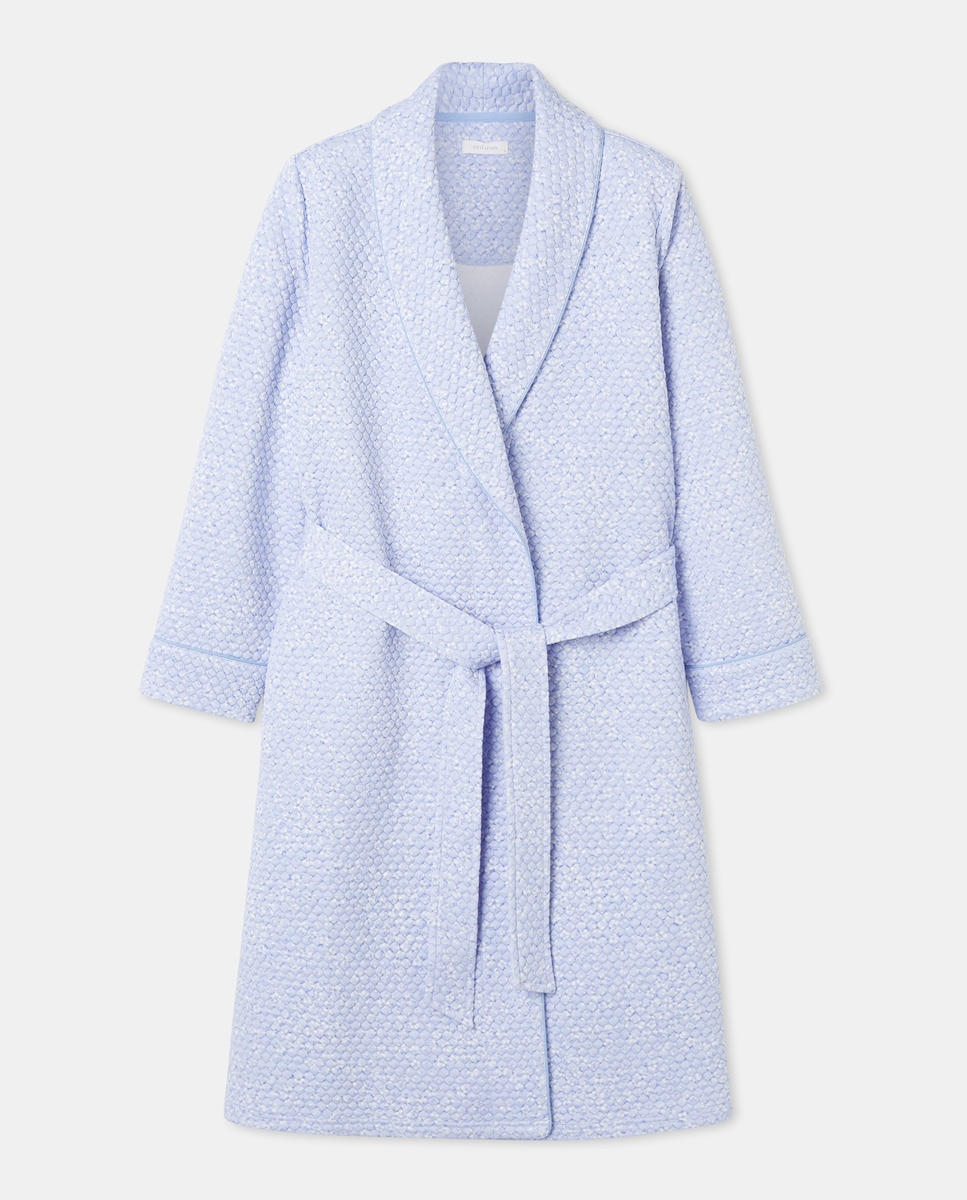 Robe com Laço e Estampado Azul-3
