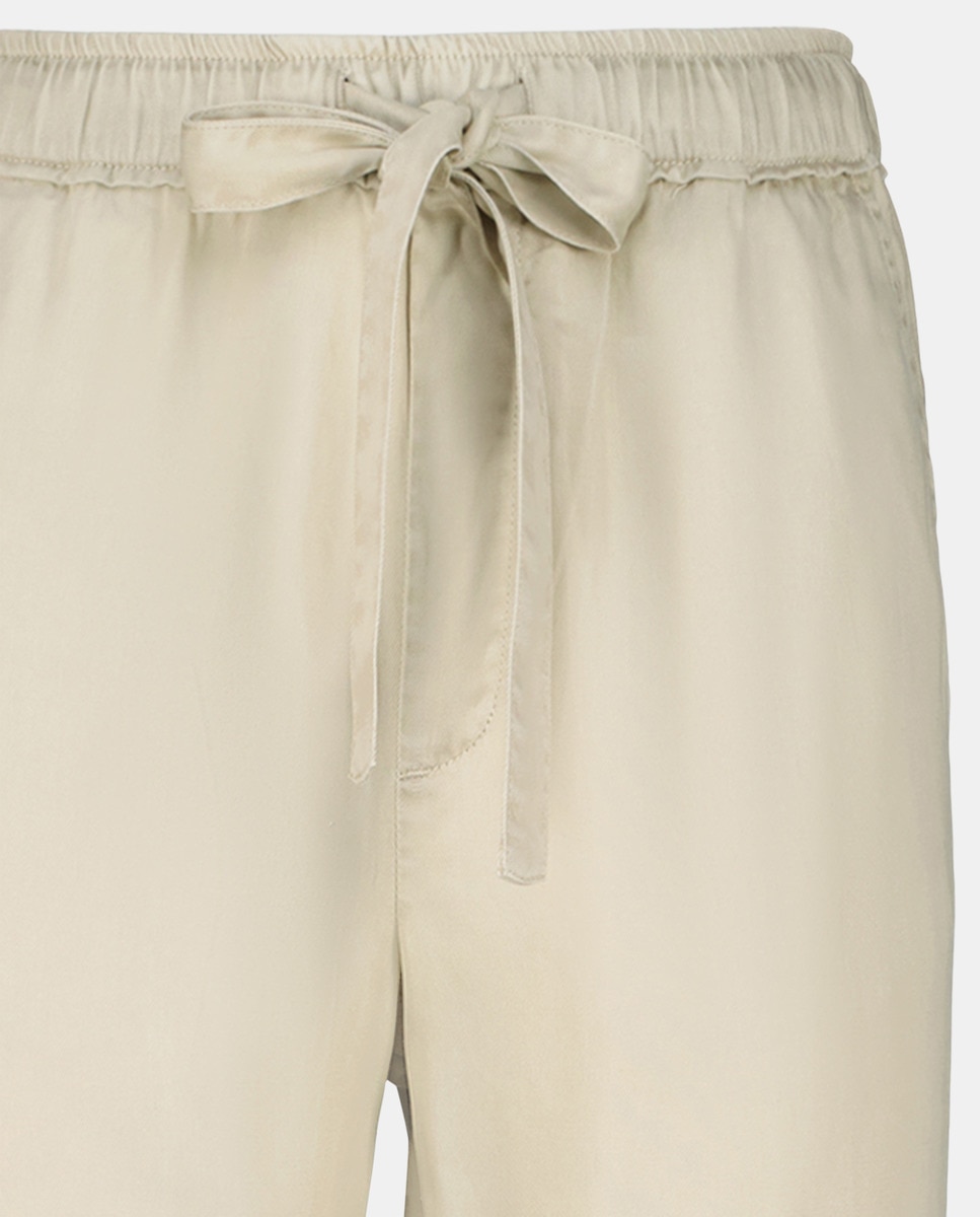 Pantalón mujer bajo vuelta Marrón-5