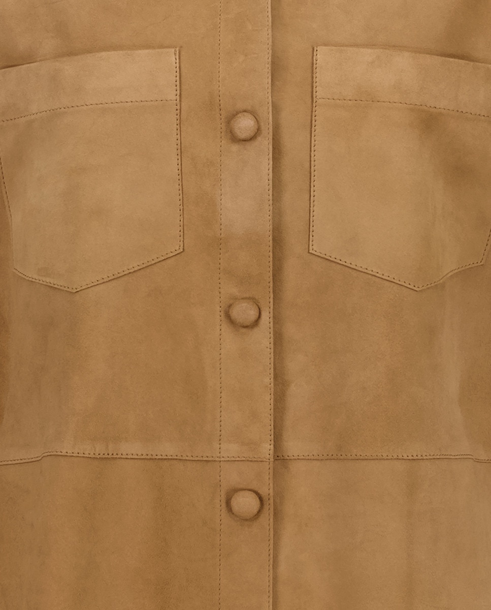 Sobrecamisa de Camurça Bege-5