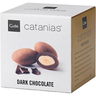Catanias Dark Chocolate almendra caramelizada recubierta de chocolate negro estuche 80 g - Cudie