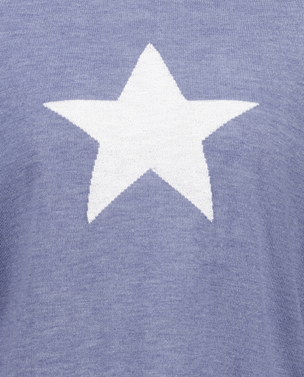Camisola de malha com decote redondo e manga comprida 490 Petróleo-5