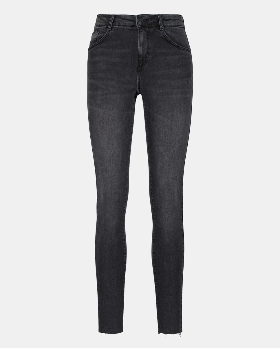 Jeans Skinny Básicas Cinzento-4