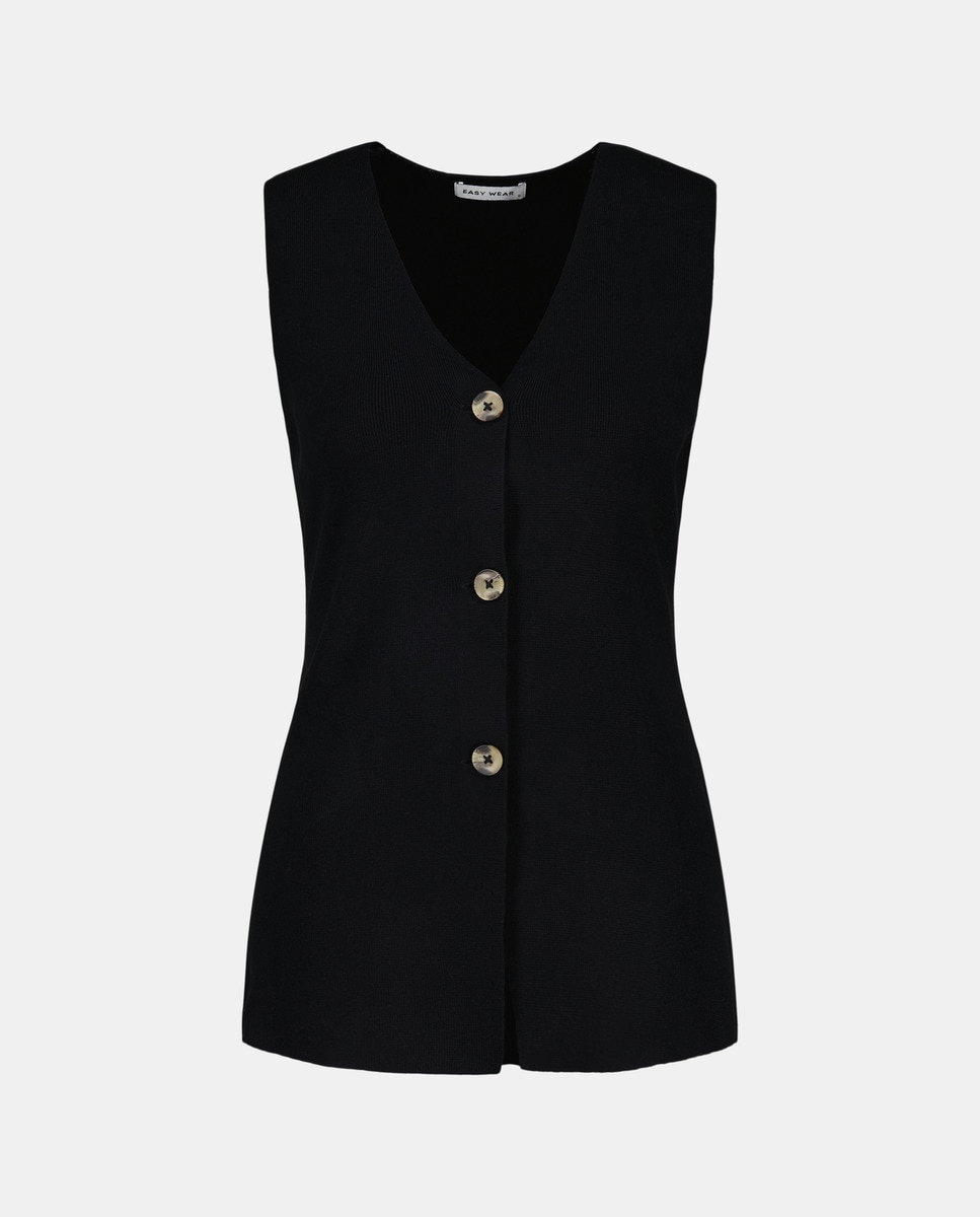 Colete de Tricot Preto-4