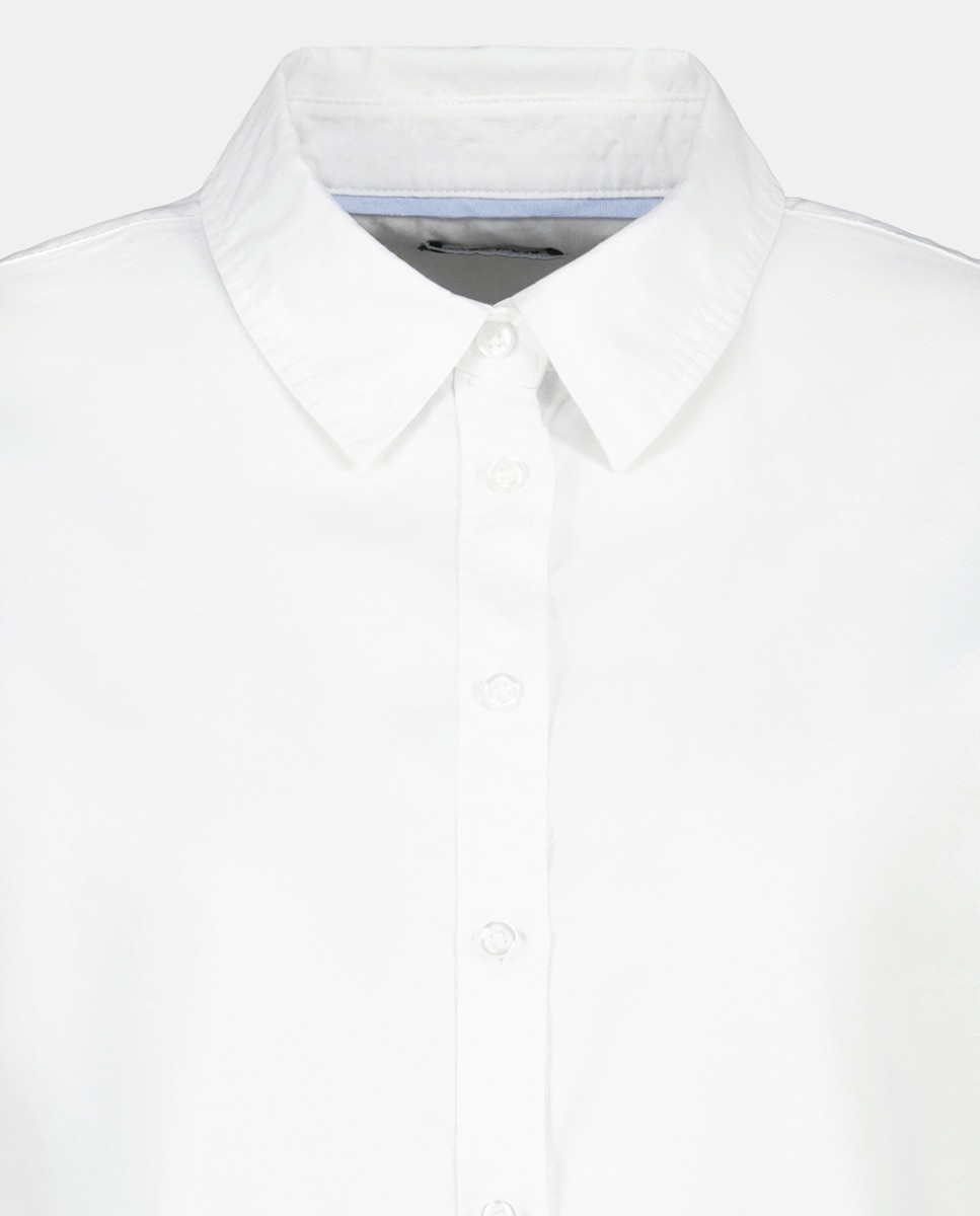 Camisa de Manga Comprida Básica Oxford Branco-marfim-5