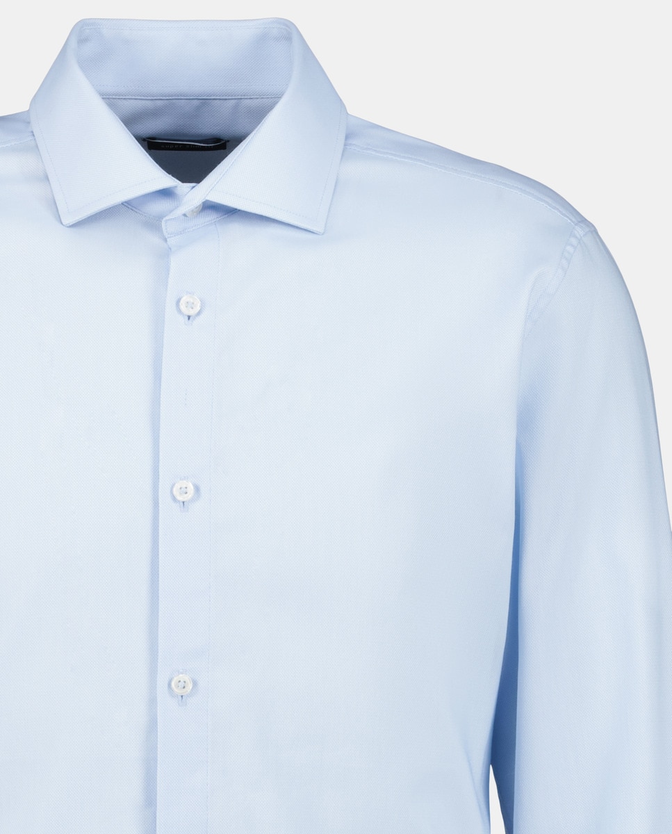 Camisa Super Elástica com Estrutura Azul-claro-5