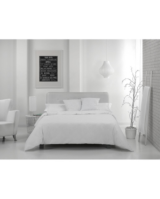 Imagen 0 de Funda nórdica de algodón de 600 hilos color blanco. Cama de 90 (1 pieza). 100% algodón
