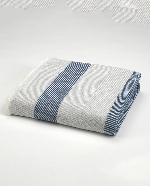 Imagen 0 de Manta de algodón reciclado Aínsa azul