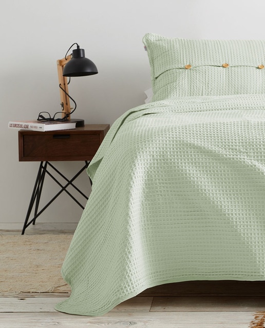 Imagen 0 de Colcha tejida Banús color Menta. Cama de 180 cm