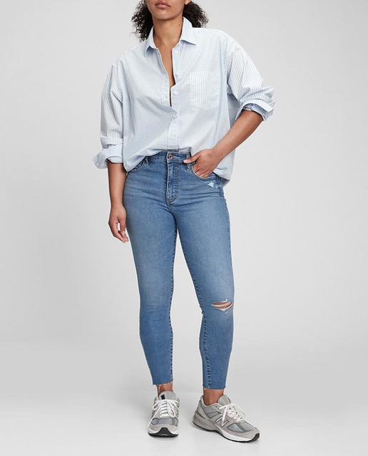 Imagen 0 de Vaquero pitillo de mujer con rotos